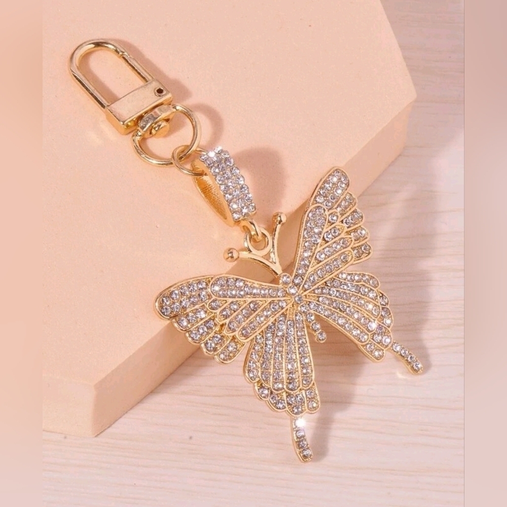 🦋▪️ Rhinestone decor sea turtle bag charm keychain 🦋